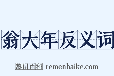 翁大年反义词是什么意思的图片